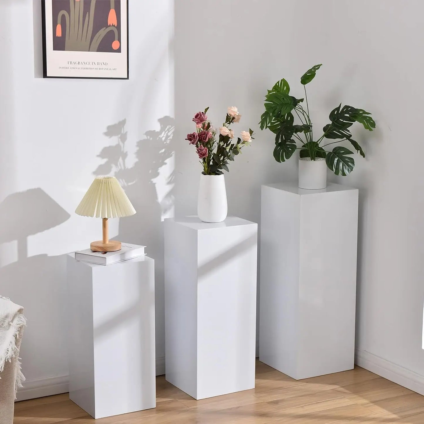 Sturdy Metal Square Pedestal Stands For Party Wedding Display