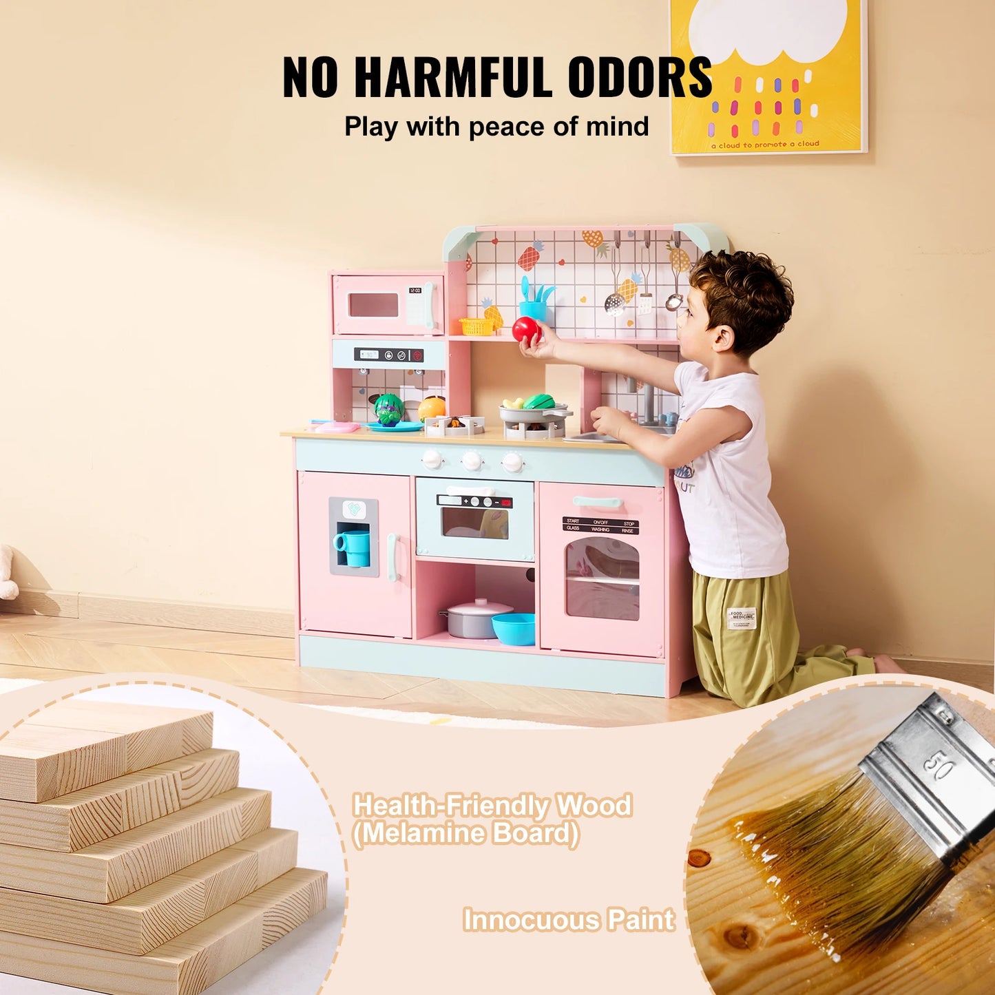 SucceBuy Pretend Play Cooking Toy For Kids Chef Playset