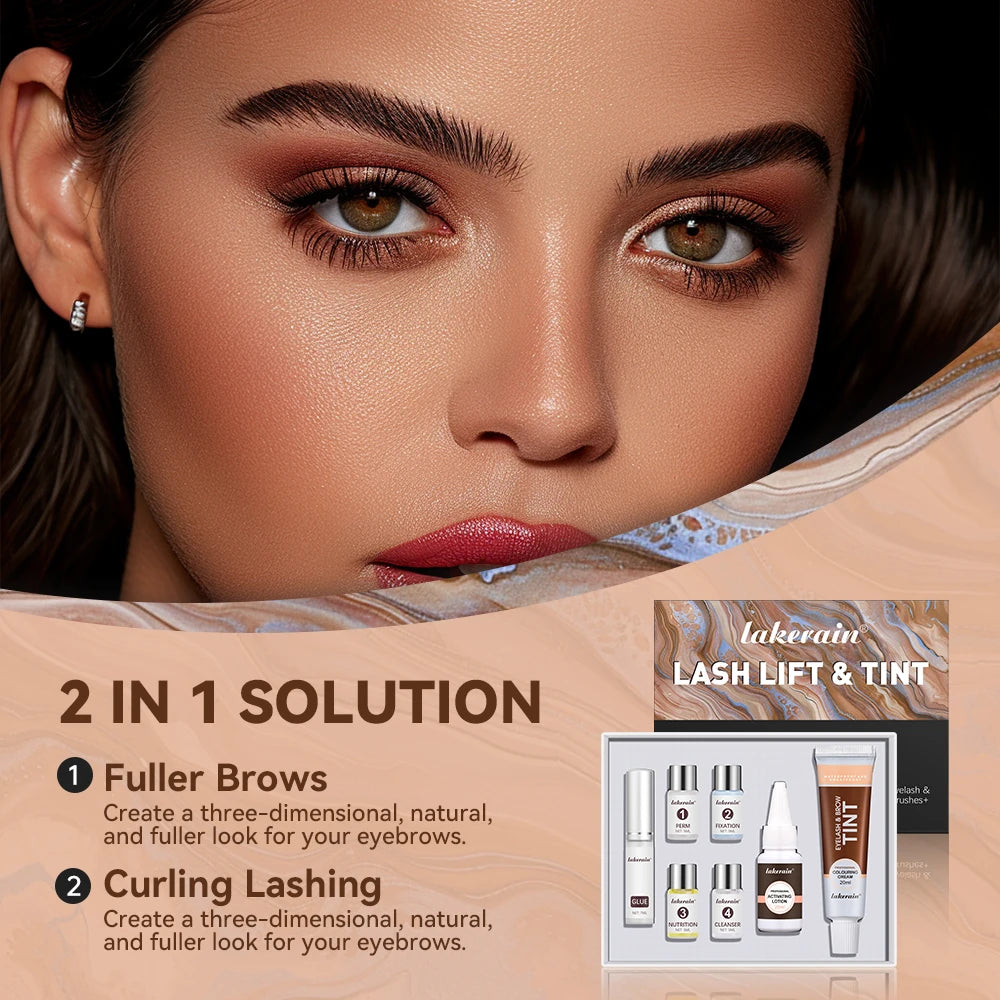 Professional Eyelash Perm & Tint Kit Black Brown Eyebrow Lamination Lash Lifting Curling Set Home Salon DIY Beauty Makeup Tools Pro
