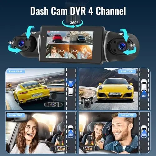 YTYIN NHOPEEW 4CH 360 Dash Cam Front Rear Side Recorder