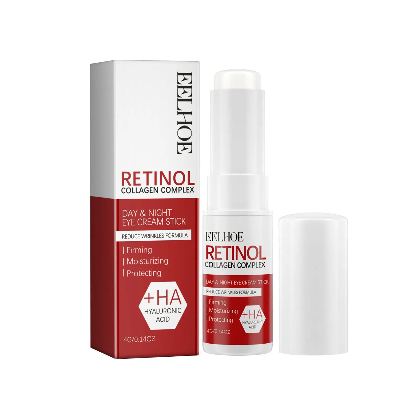 EELHOE Retinol Eye Stick 4g Under Eye Treatment Dark Circle Puffiness Reduction Anti Aging Roller Fine Lines Moisturizing