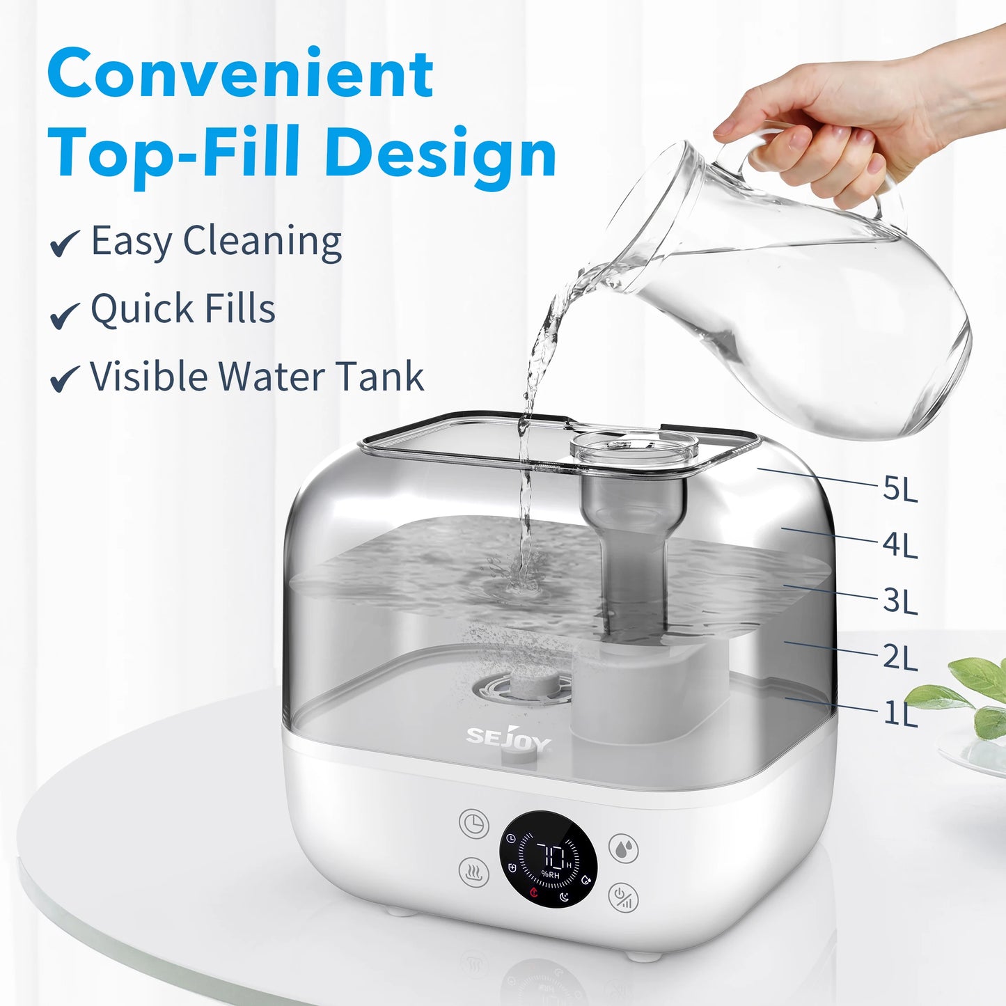 Sejoy Ultrasonic Humidifier Aromatherapy For Large Rooms