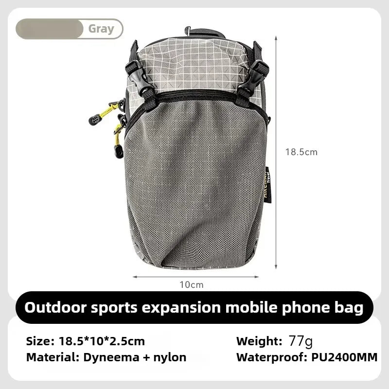 Waterproof Dyneema Water Bottle Bag,420D Nylon Holder with Phone Pocket and Adjustable Strap for Cycling,Camping Essentials