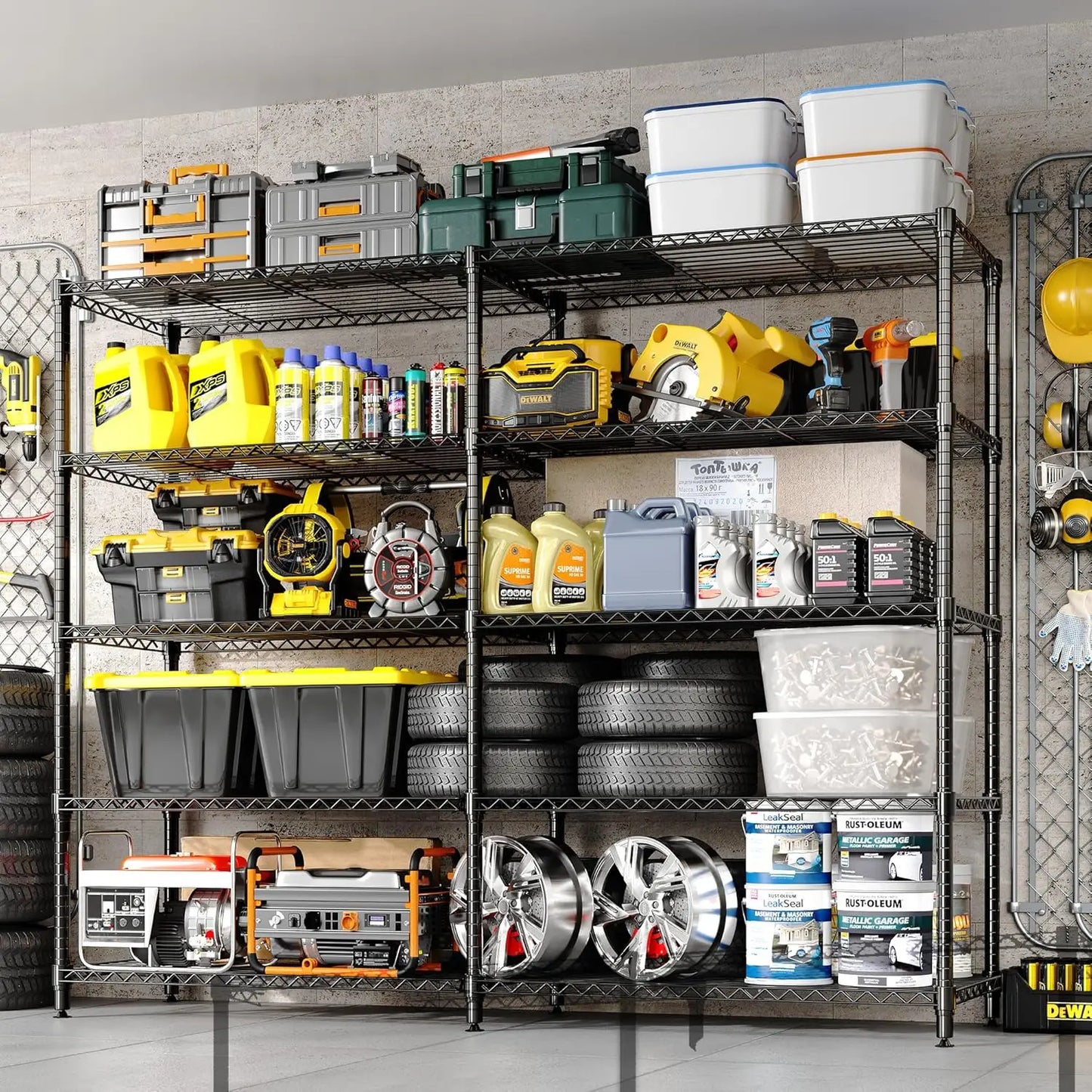TWISTER.CK Heavy Duty Storage Shelves Four Tier Metal Unit