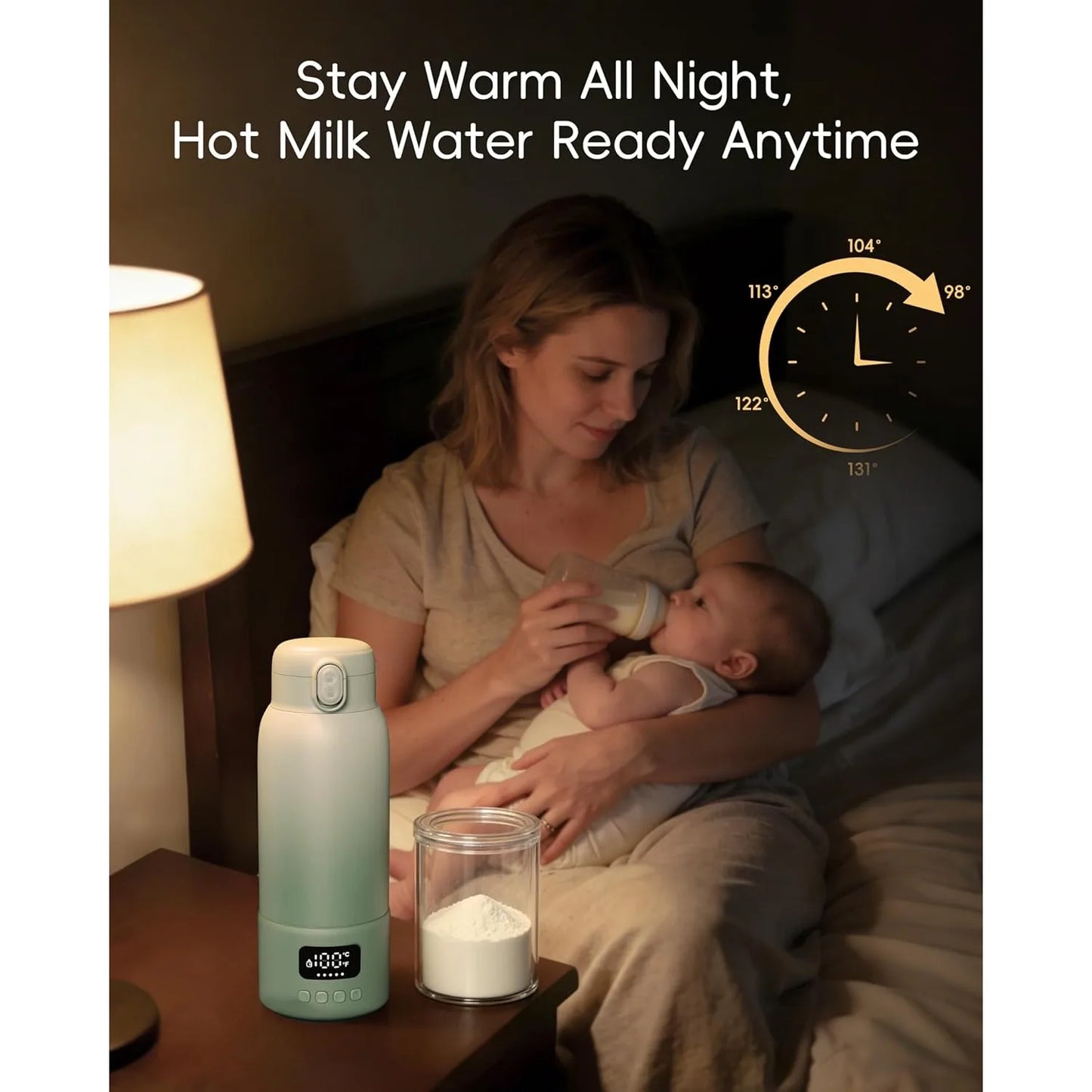 Portable Electric Heating Thermos Cup With LED Temperature Display