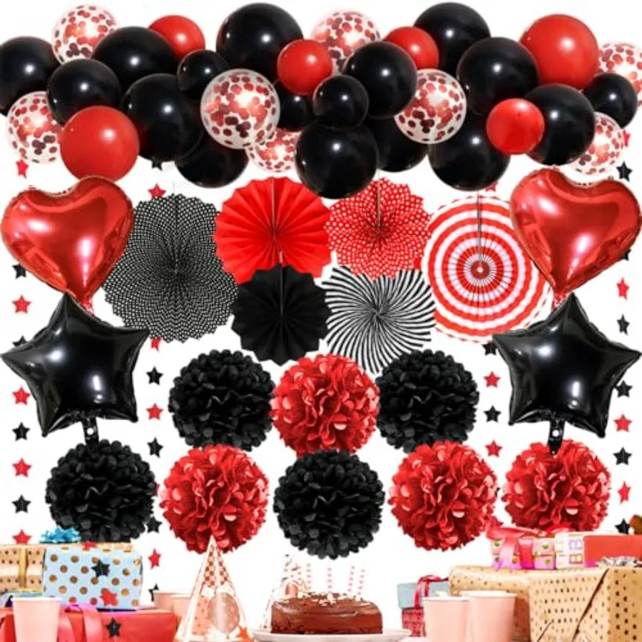 Party Decorations, Paper Pompom Balloon Garland Party Supplies for Women Girl Party Birthday Valentine's Day Baby Shower Bachel