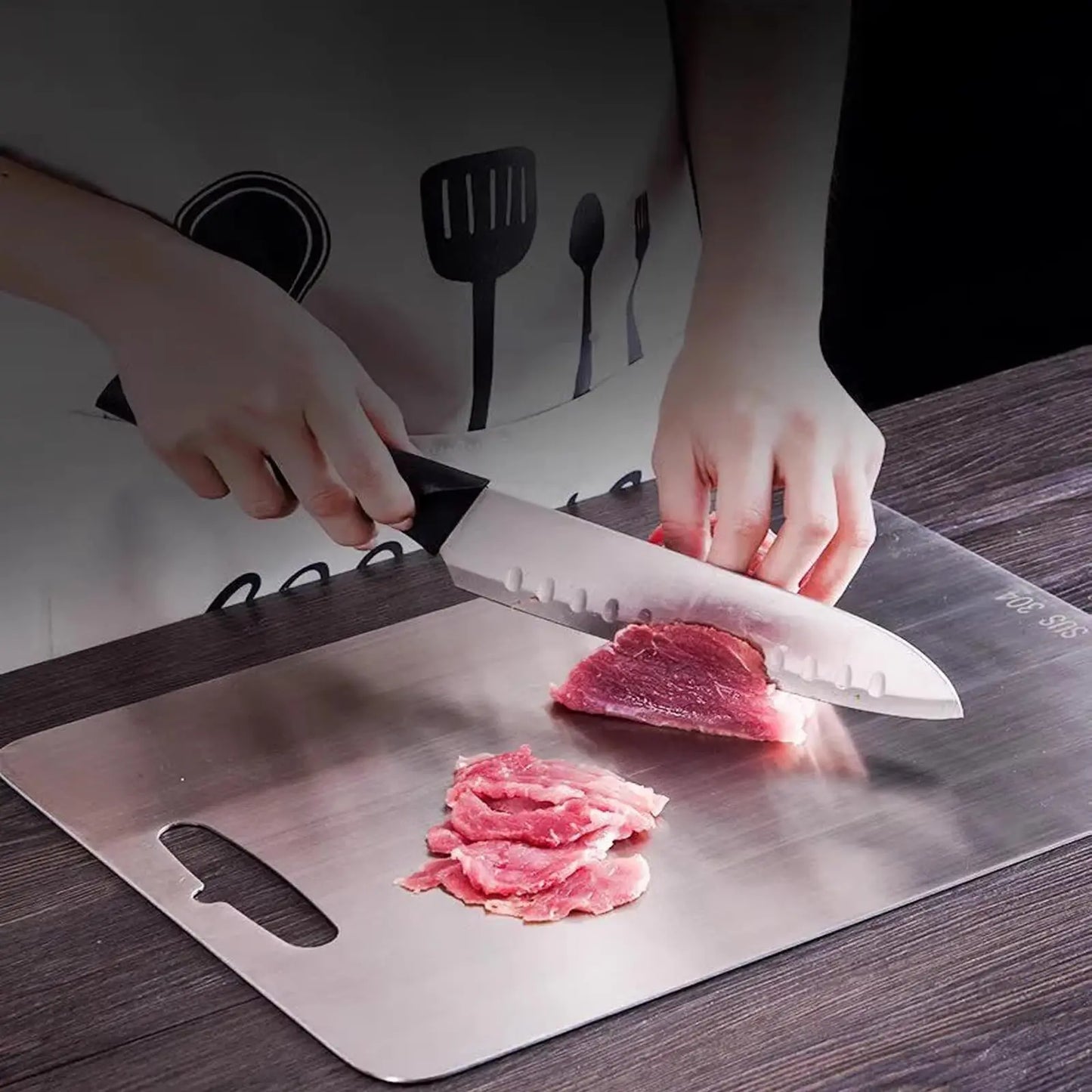Stainless Steel Cutting Board 304 Double Sided Food Grade Portable