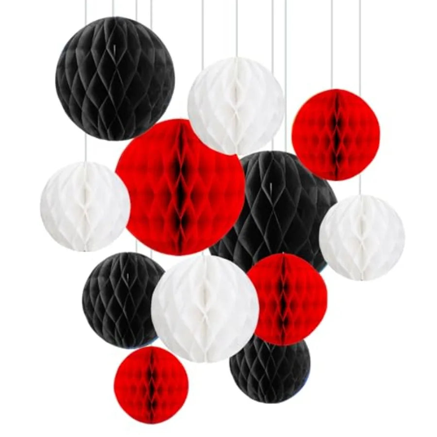 12Pcs 6" 10" Honeycomb Balls Decorations Hanging Tissue Paper Pom Poms for Birthday Wedding Party Decorations, Home Decor