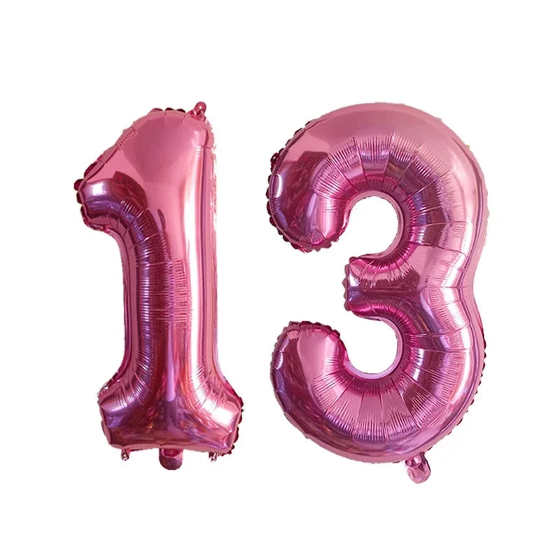 2 Pcs 32 Inch Helium Foil Number Balloons In Gold Silver Black Blue Red For Birthday Party Decoration 10 11 12 13 14 15