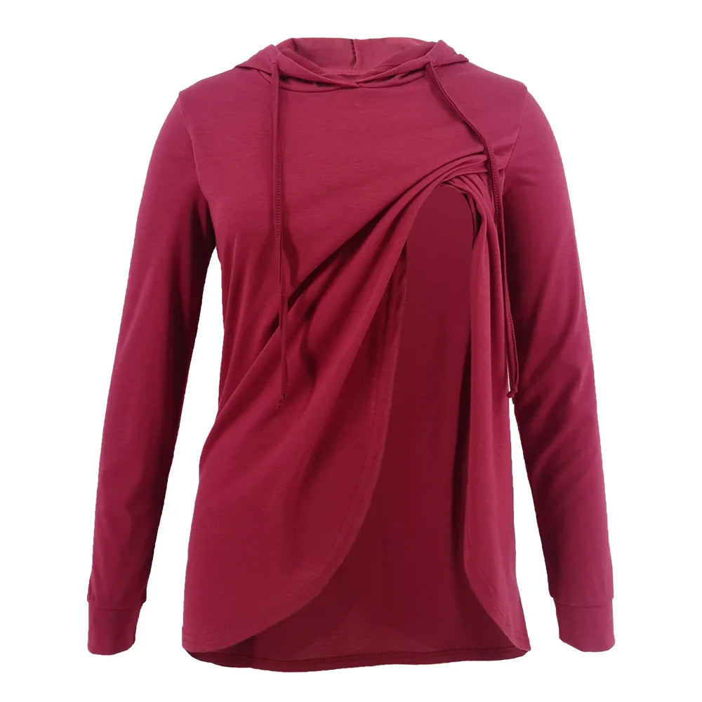 Guangdong Maternity Hooded Sweatshirt Nursing Long Sleeve Winter Wear