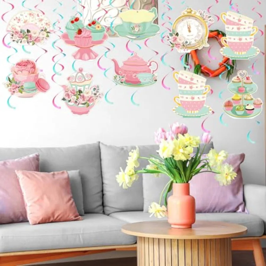 Floral Hanging Paper Swirls Ceiling Decor For Parties
