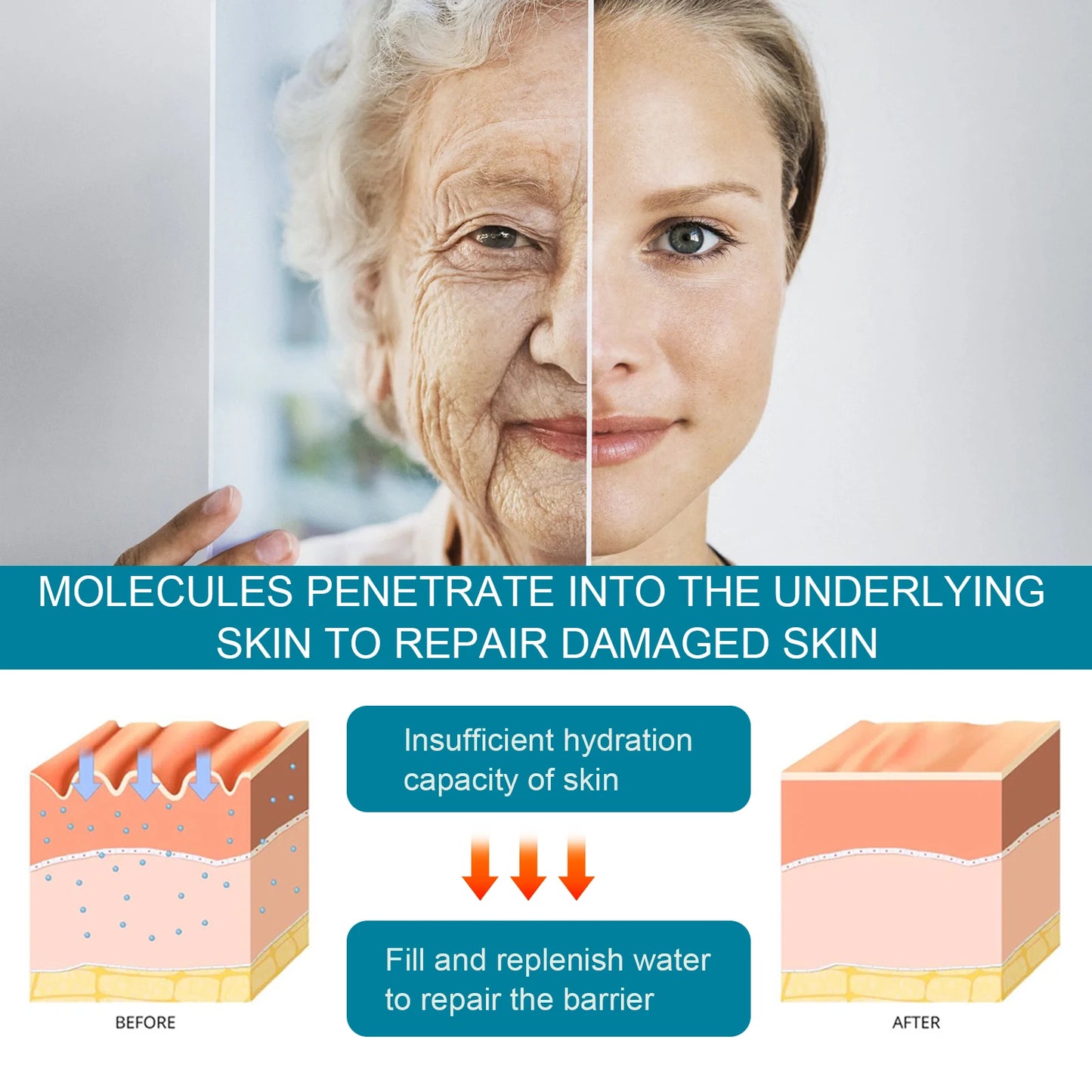 EELHOE Hyaluronic Acid Essence Skin Renewal Reduce Fine Lines Wrinkles Anti Sagging Skin Moisturizing Korean Daily Facial Care