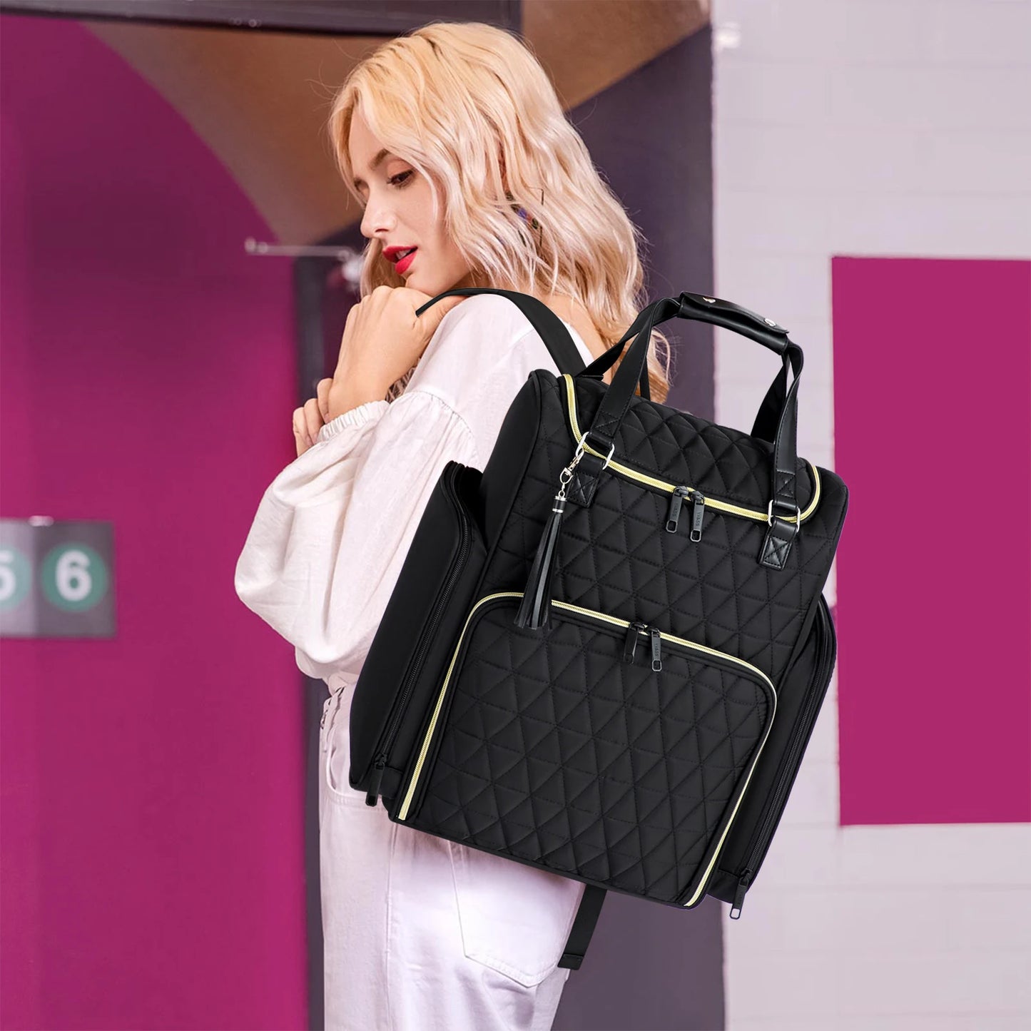 Nail Polish Organizer Backpack With Multi Spacer For Bottles And Nail Tools Travel Bag Holds 30 Plus Bottles