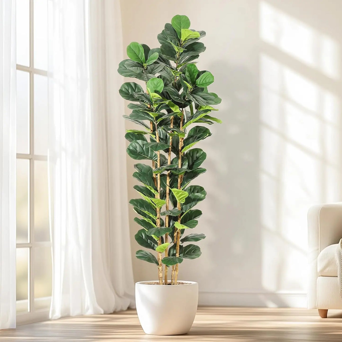 HiMISSCN Fiddle Leaf Fig Tree With Pot Artificial Plant