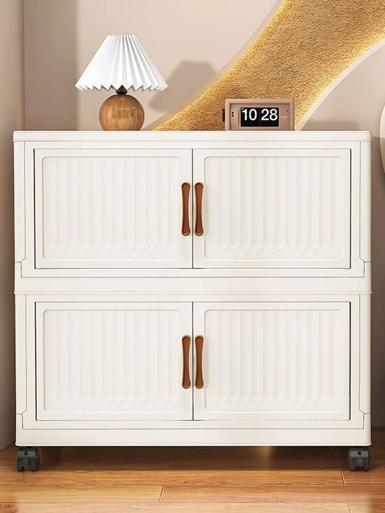 Foldable Plastic Storage Cabinet for Babies Multi-Layered Home Use Organizer Child's Closet for Clothes No-Install Easy Assembly