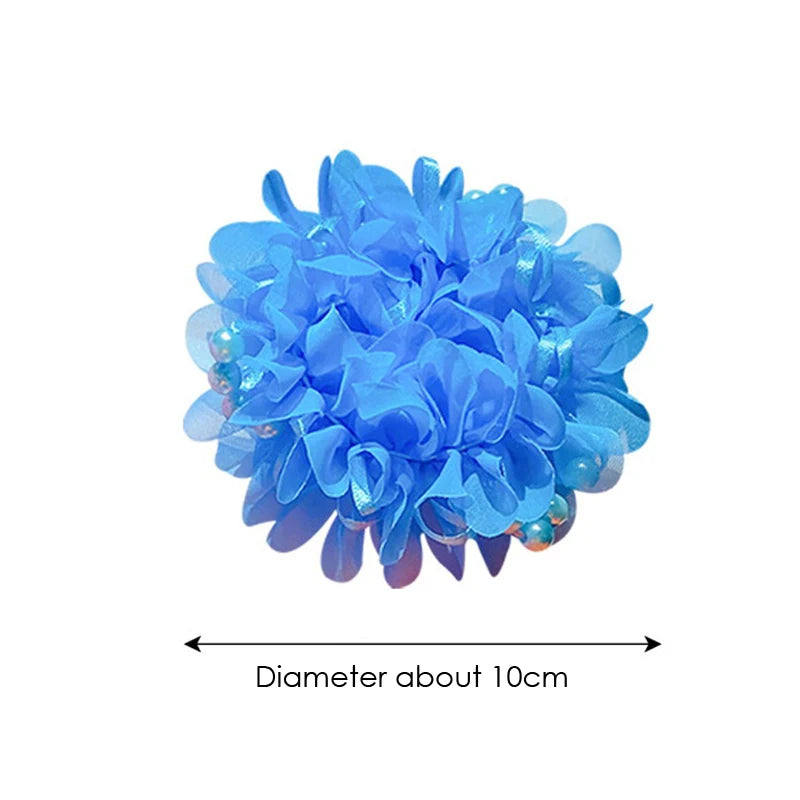 Fluffy Flower Hair Rings For Kids Elastic Hair Bands Gift