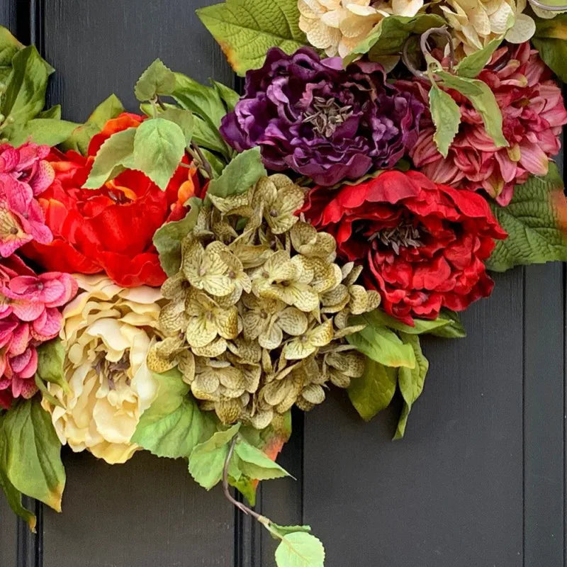 Guangdong Spring Wreath For Front Door Artificial Peony Outdoor Decor