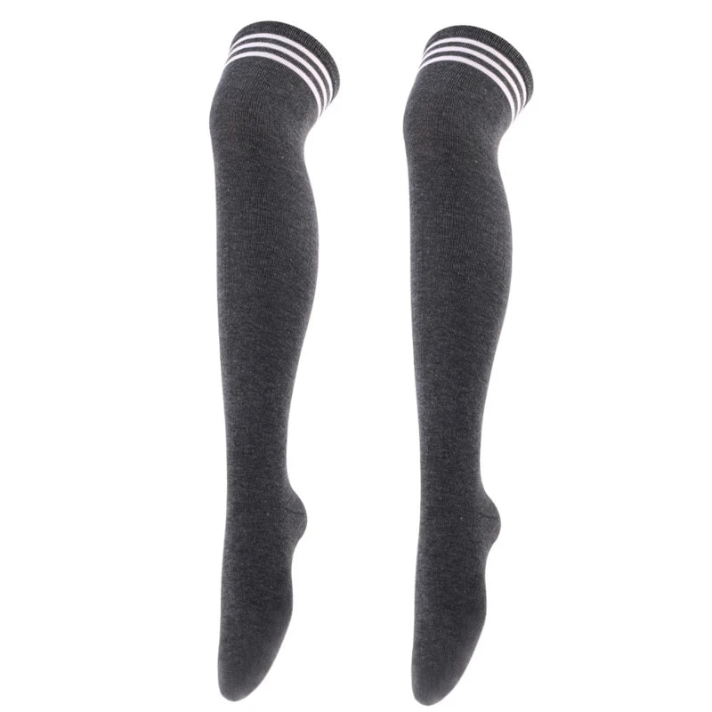 Striped Over Knee Thigh High Socks For Women Comfort
