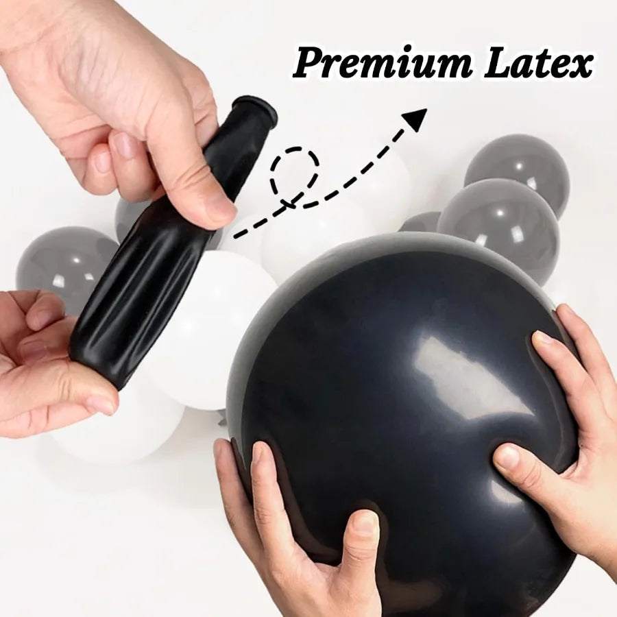100 Pcs Black And White Balloons 12 Inch Thick Latex For Birthday Wedding Party Decorations