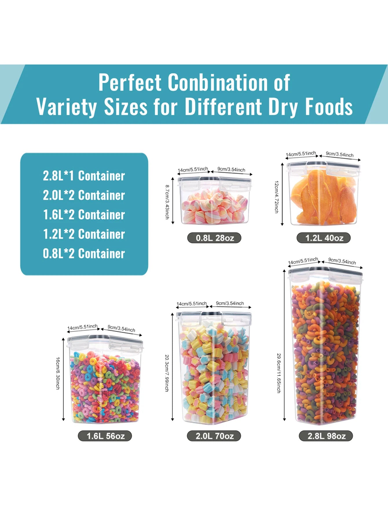 9 Piece Airtight Food Storage Containers And Condiment Jars Set With Labeled Lids For Grains Flour Salt