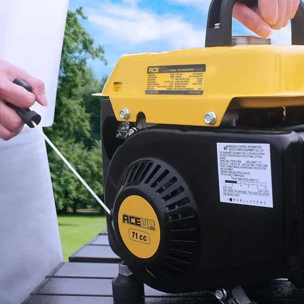 XMSJ 1200W Gas Powered Generator For Home Use Camping Ultralight EPA And CARB Compliant Small Portable Generator