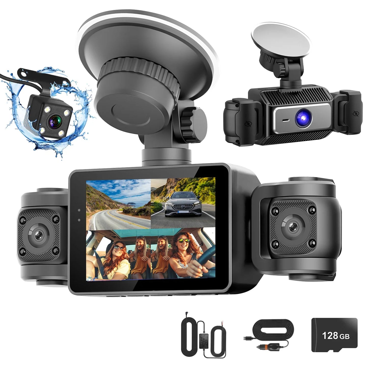 Four Channel 360 Dash Cam 1080P 720P 480P Night Vision