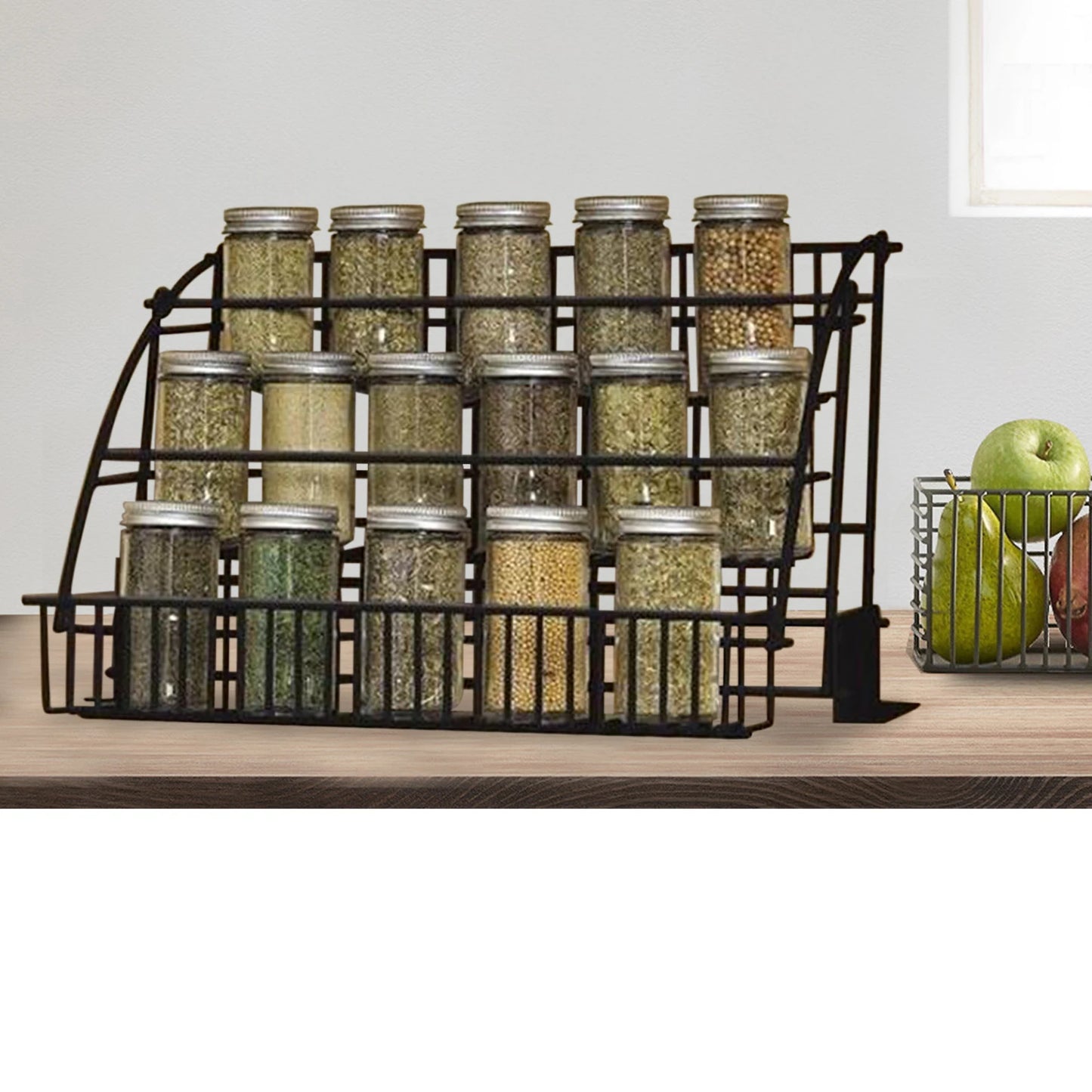 Three Tier Kitchen Spice Rack Organizer Pull Down Cabinet Shelf