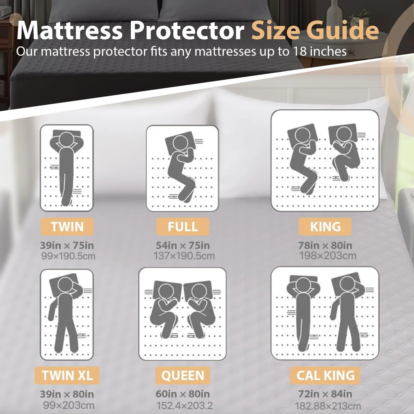 Tatting Waterproof Mattress Protector Noiseless Deep Pocket