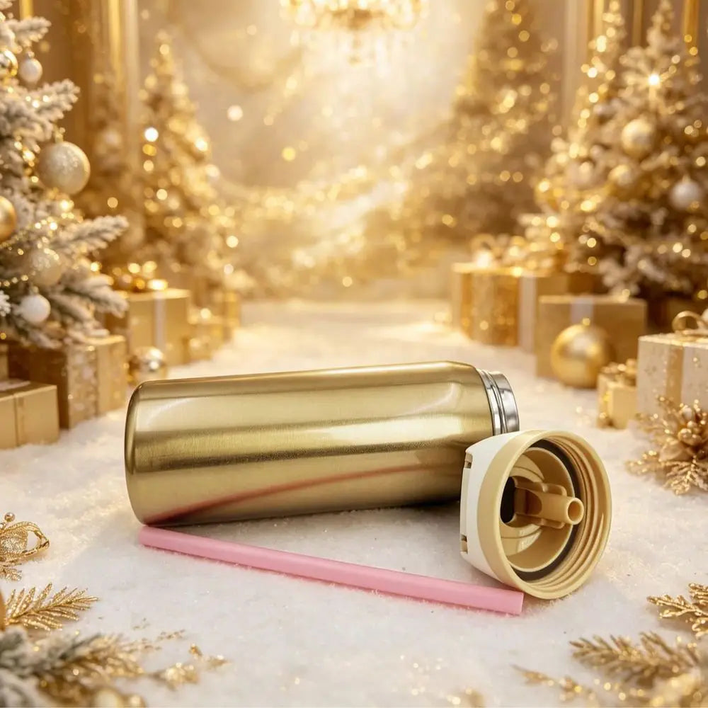 Stainless Steel Vacuum Flask With Straw Double Wall Thermal