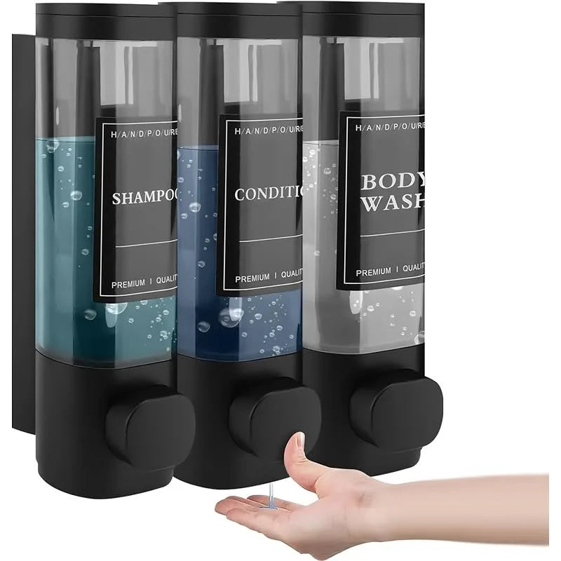 Wall Mounted 3 In 1 Shampoo And Conditioner Dispenser