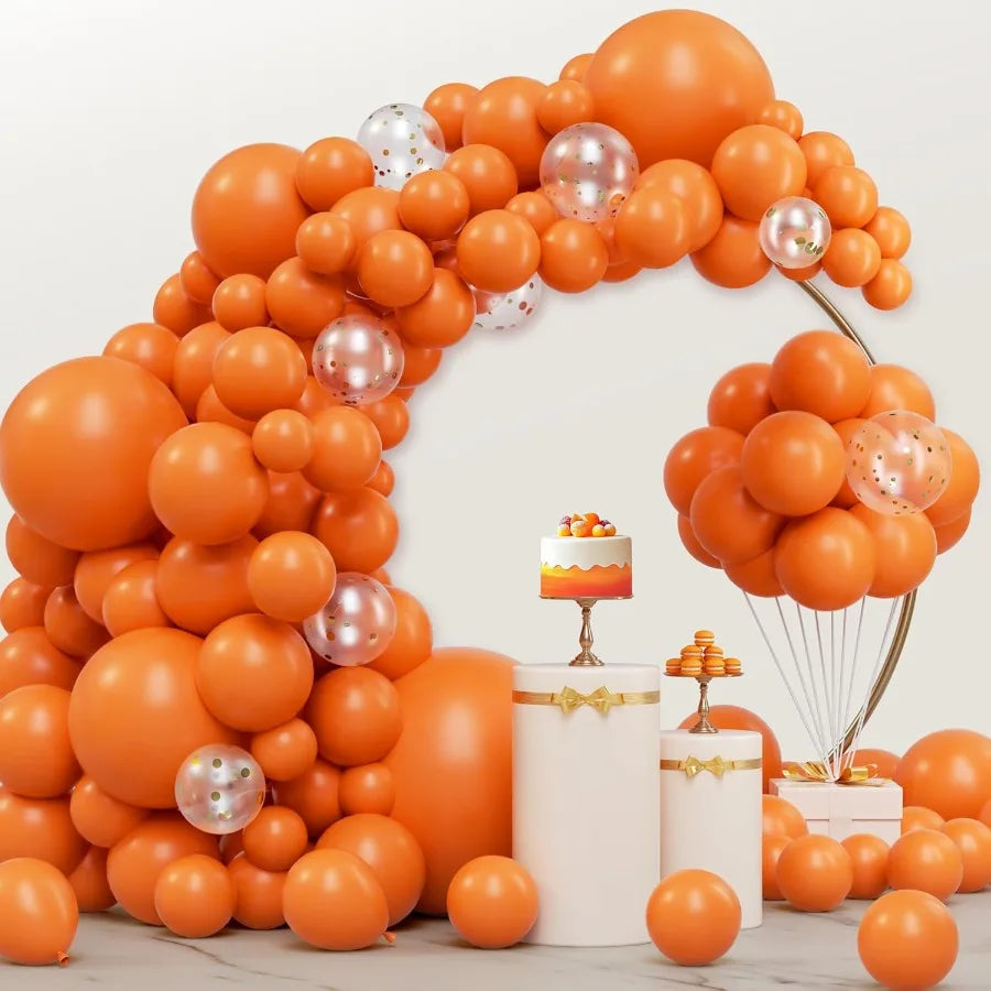 150 Pcs Orange Balloons Mixed Sizes 18 12 10 5 Inch Latex Balloon Arch Kit With Instructions For Birthday Party