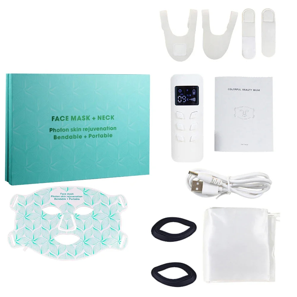 8 Colors LED Face Mask 850NM Near-infrared Red Light Therapy Beauty Mask for Anti-Aging Wrinkle Skin Rejuvenation Home Use