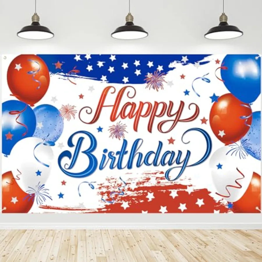 Independence Day Birthday Banner Party Celebration Supplies