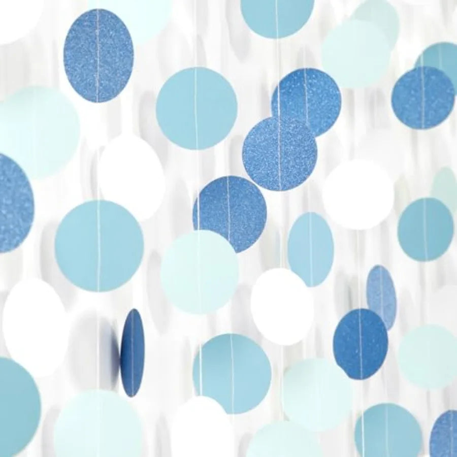 Light-Baby Dusty-Blue White Party-Decoration Garland - 52ft Baby Boy Shower Birthday Streamers, Graduation Bachelorette Bridal