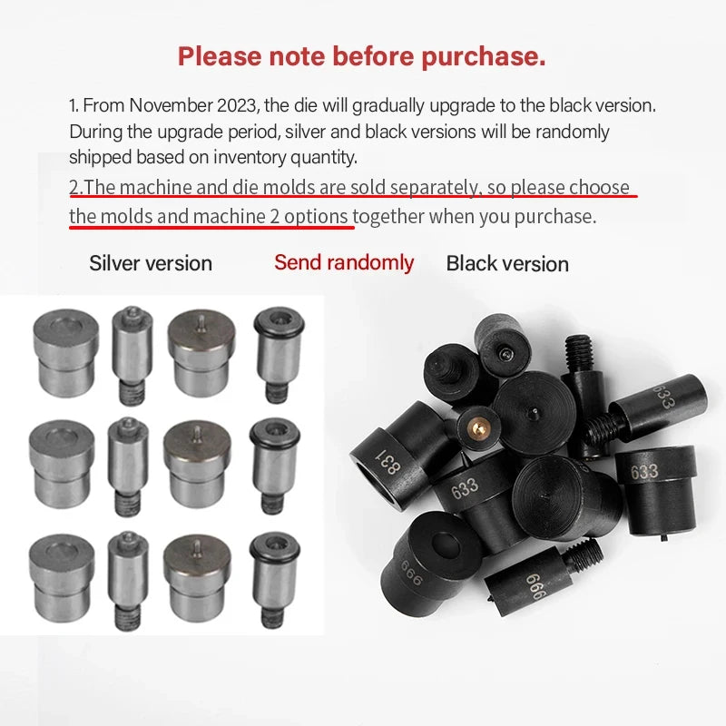 WUTA Hand Press Button Installation Machine Manual Press Grommet Eyelet Installer Tools Snap Fastener Metal Mold Mute Craft Tool