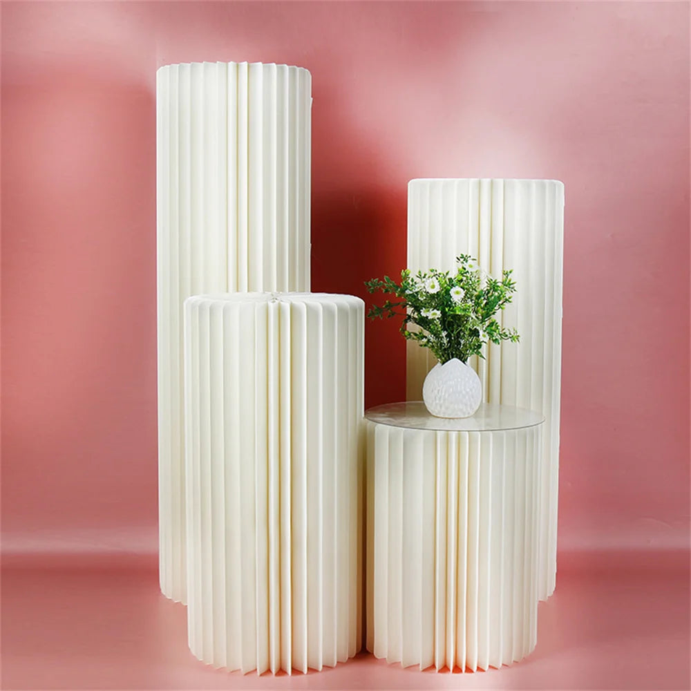 Foldable Paper Columns Cylinder Stands for Wedding and Party Decor