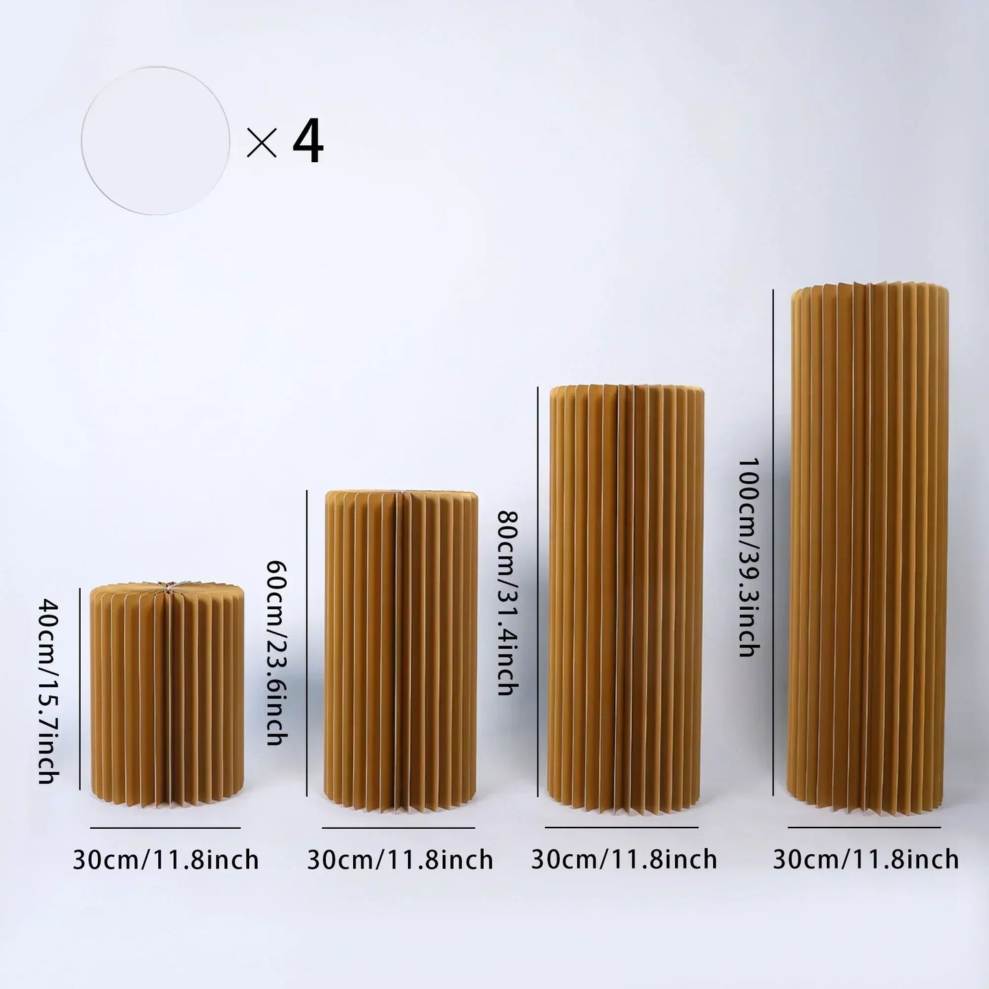 Foldable Paper Columns Cylinder Stands for Wedding and Party Decor