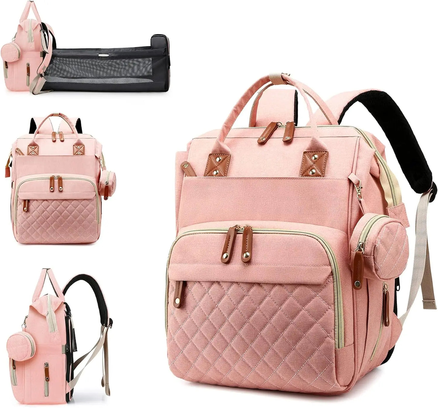 Closure 3 In 1 Diaper Backpack With Changing Station