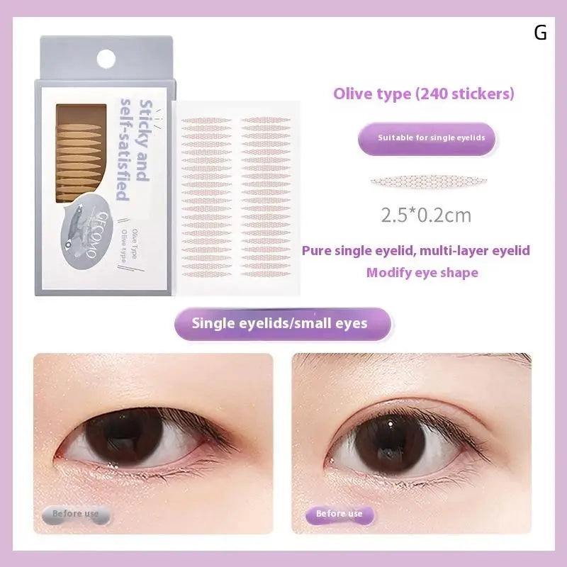 Natural Invisible Double Eyelid Stickers 90 or 240 Count Long Lasting Big Eye Beauty Tapes for Single Eyelids