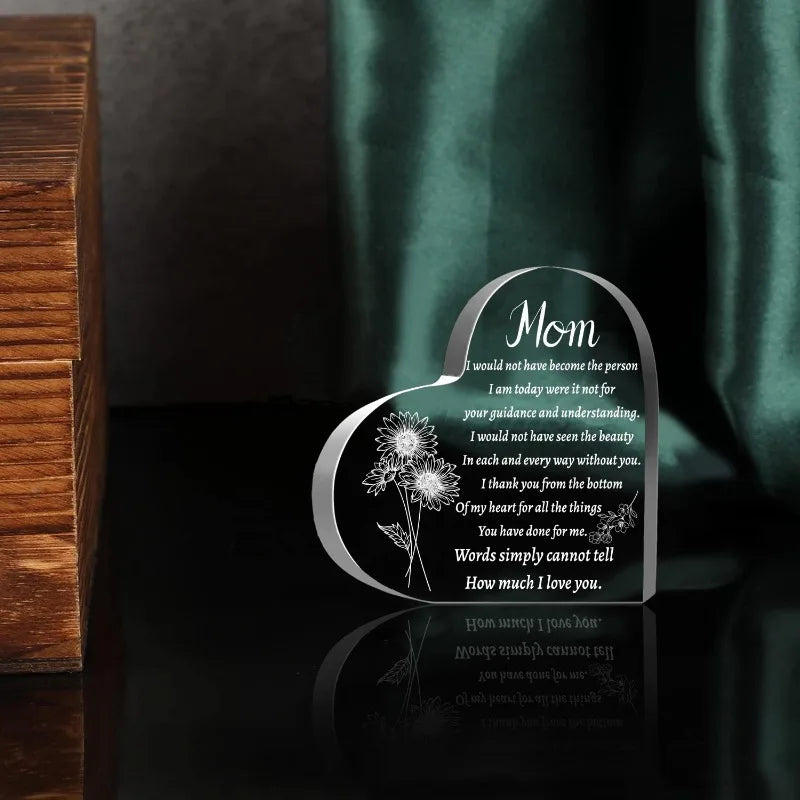 Mom Gift (from Son/Daughter): Puzzle Acrylic Plaque – Birthday/Christmas Gift, Desktop Decor.
