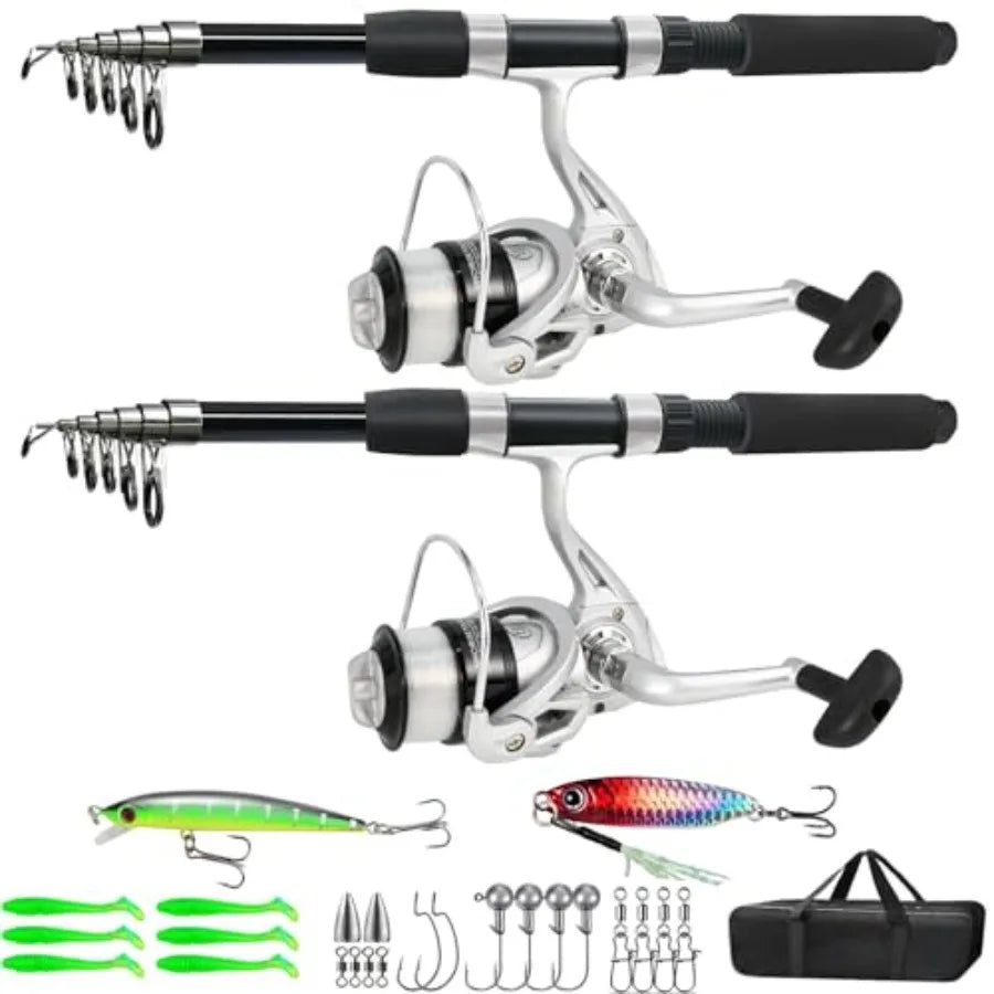 Hign-concerned Fishing Pole Combo Telescopic Rod Set