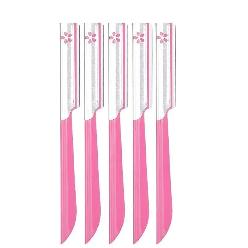 5pc Eyebrow Epilator Sets for Women Makeup Beauty Eyebrows Hair Removal Styling Tool Steel Blade Facial Razor Trimmer
