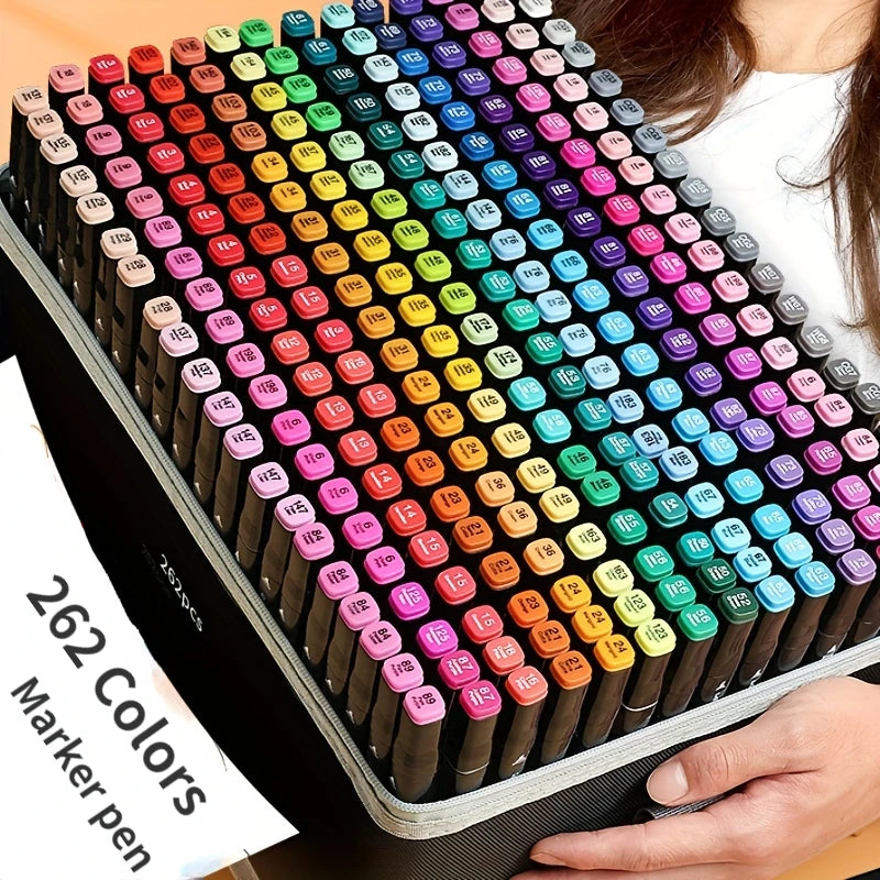 80/168/262 Colors Marker Pen Markers Set Sketch Set Design Double Head Brush Pen Art Supplies Design Marker