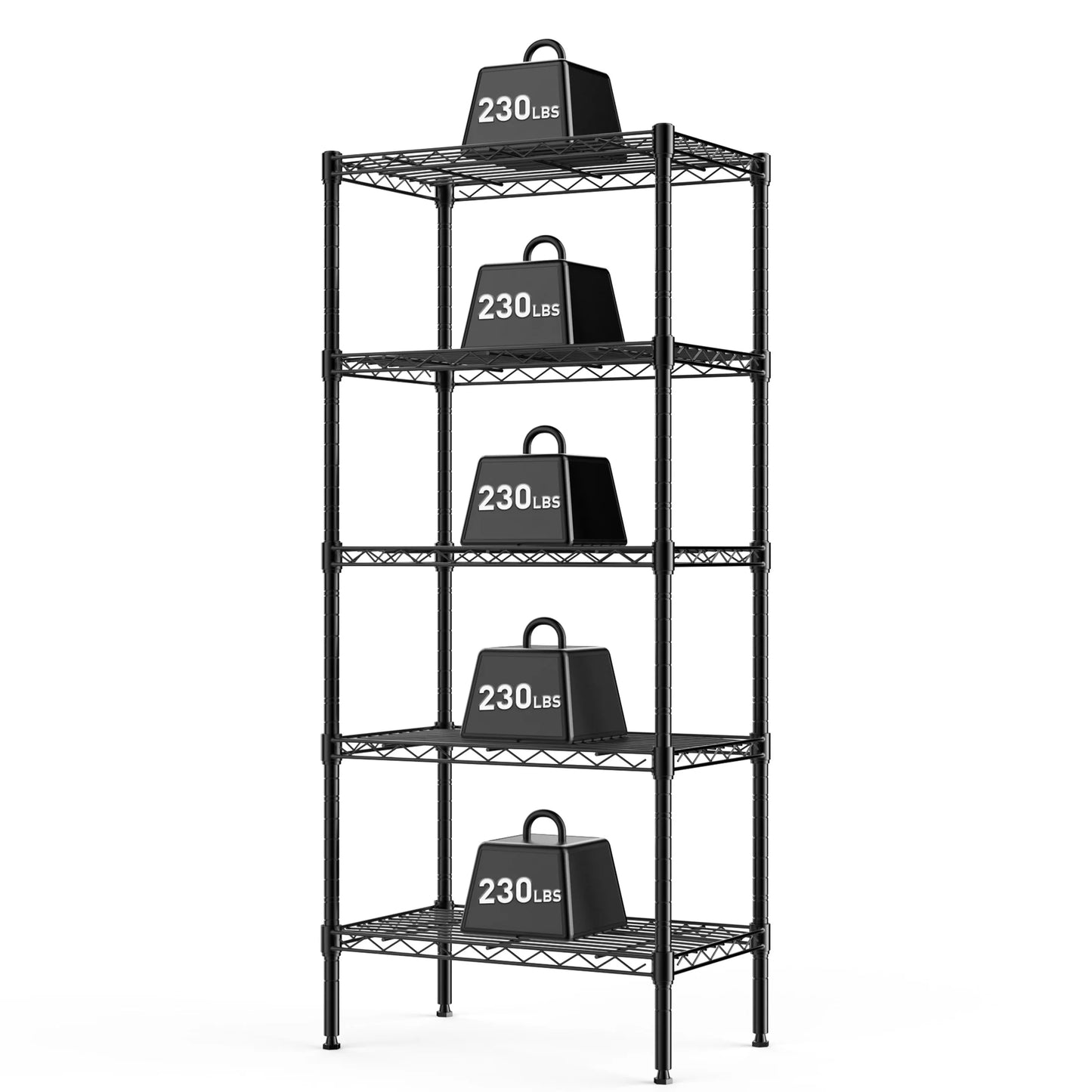 MCQ 3-5 Tier Metal Storage Shelves Adjustable Standing Storage Rack Shelf Heavy Duty Steel Shelving Unit Organizers for Home