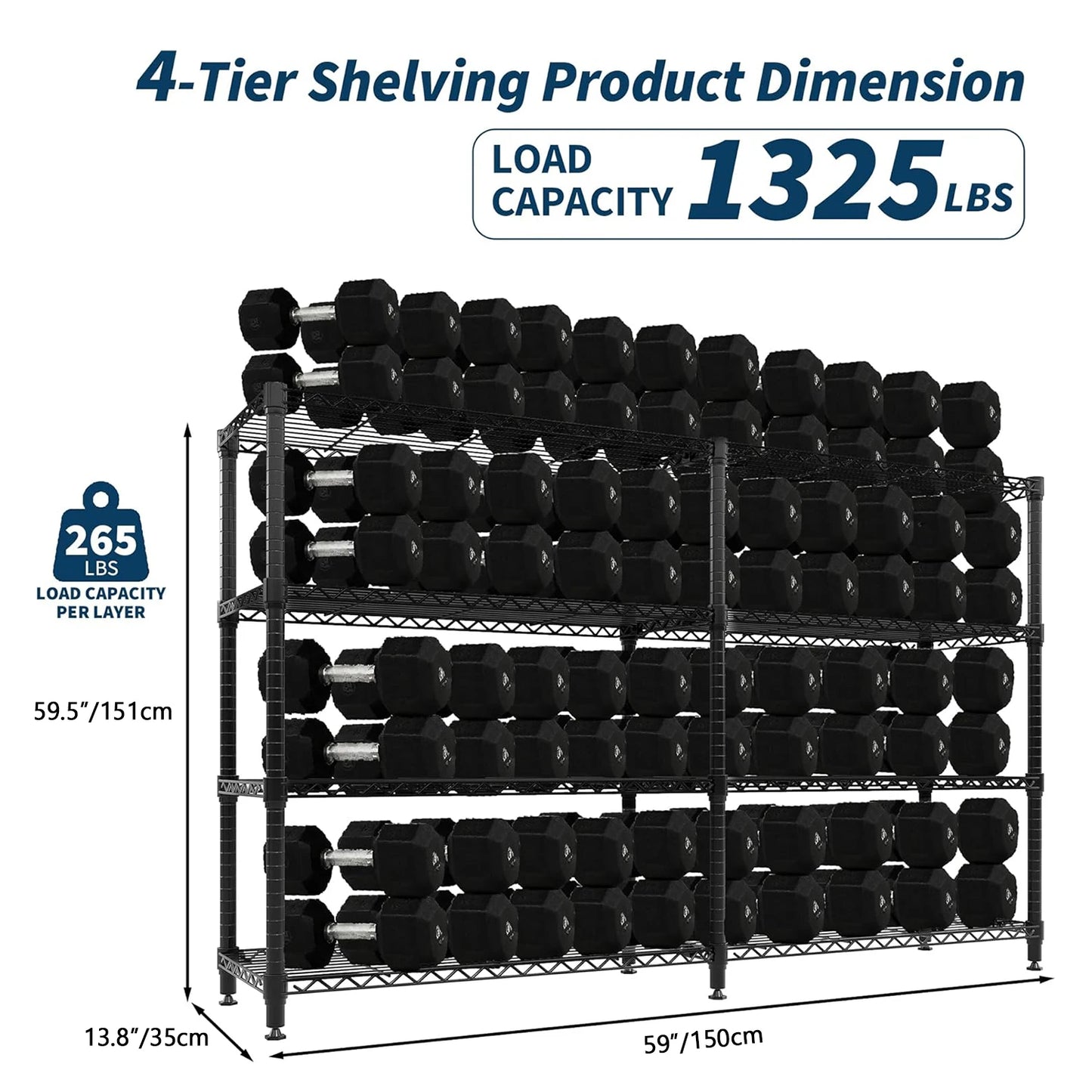 TWISTER.CK Heavy Duty 4 Tiers Metal Shelving Unit Garage Storage