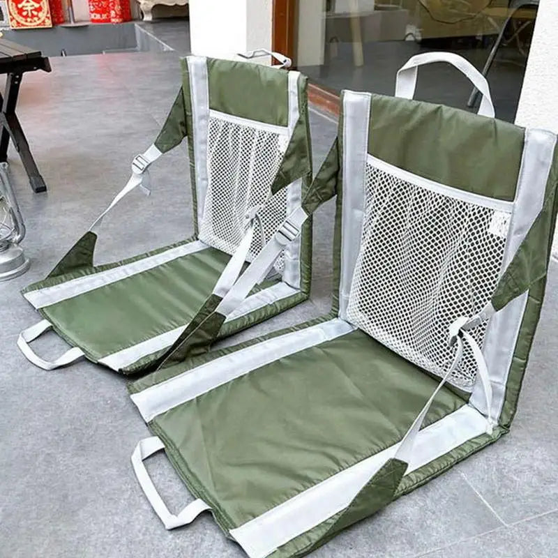 Foldable Stadium Bleacher Chair With Backrest Portable Outdoor Ground Seat