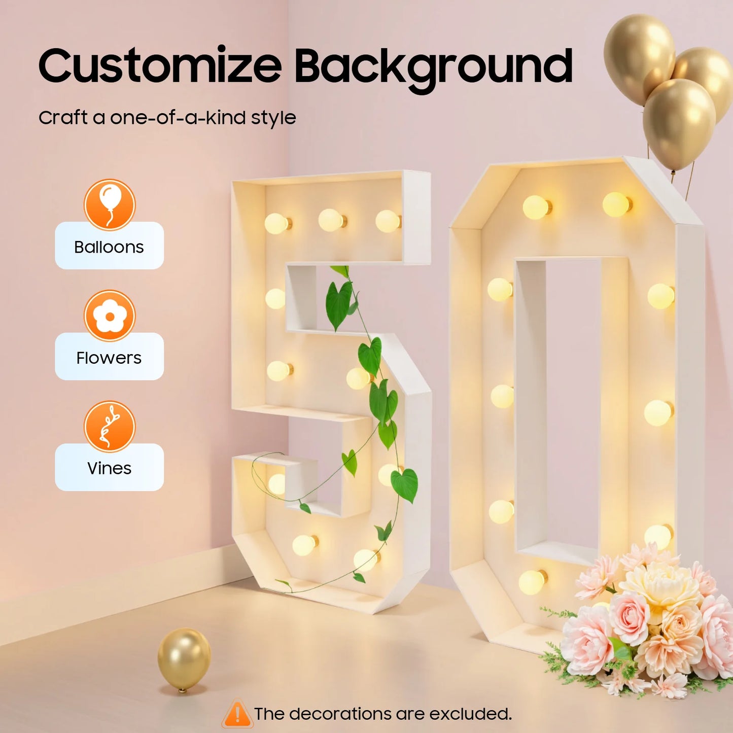 Vintage Marquee Light Up Numbers For Birthday Party Wedding Decor