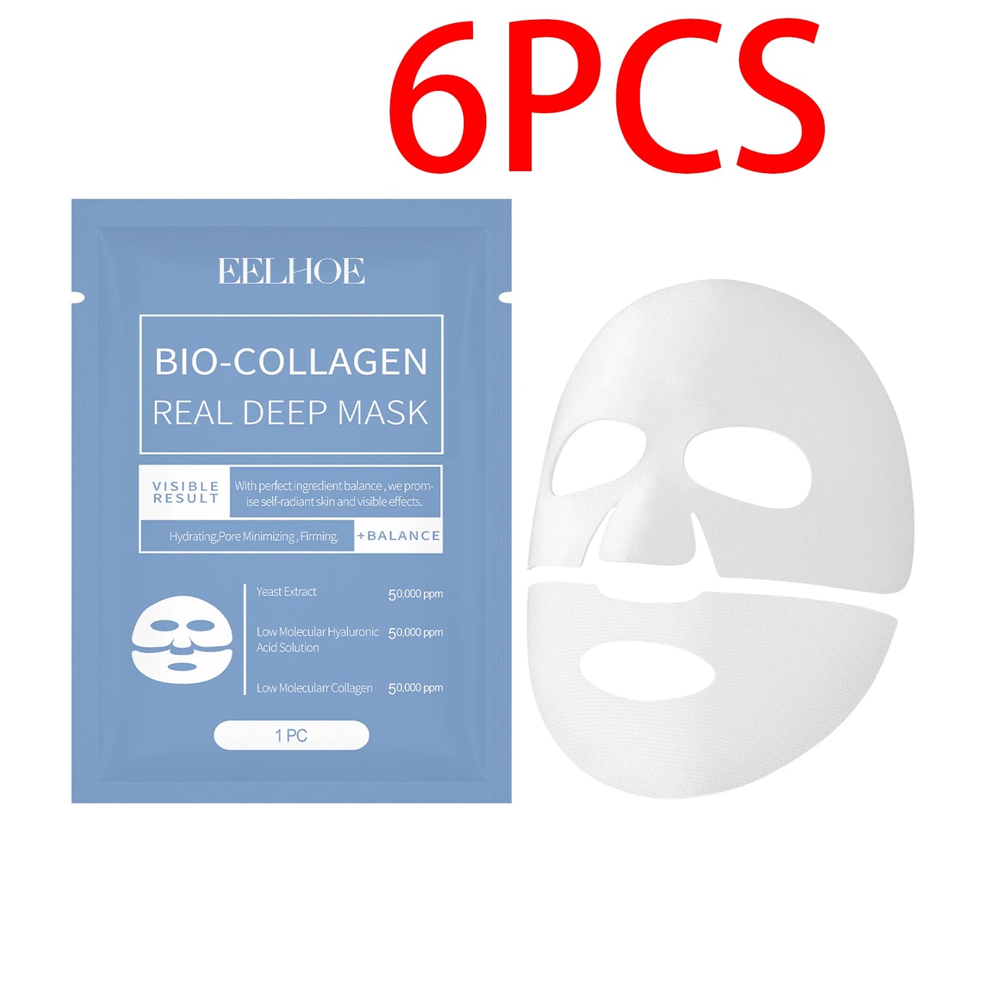 EELHOE Collagen Face Mask Hyaluronic acid Lifting Rejuvenation Shrink Pores Moisturizing Refreshing Brightening Face Skin Care