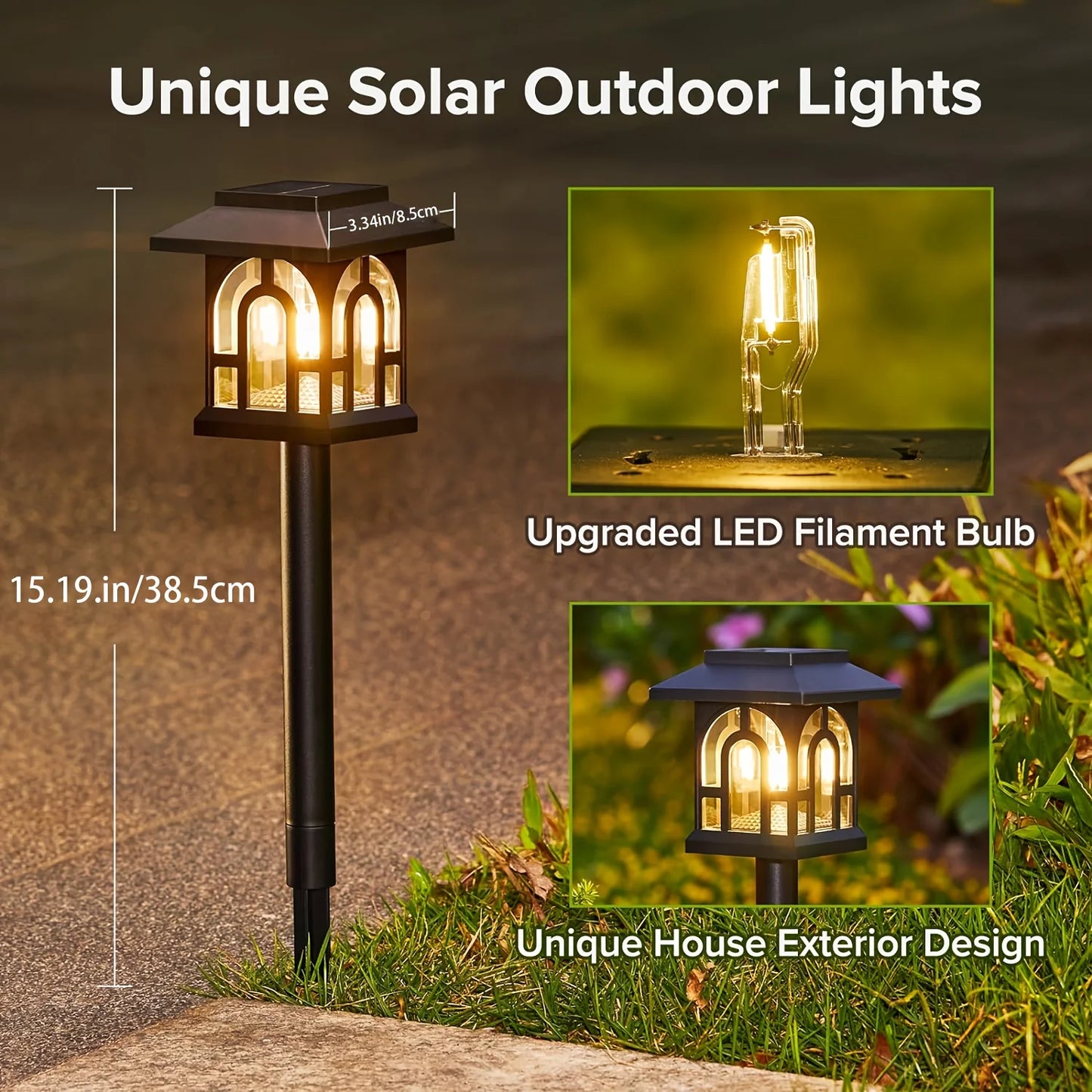 6 Or 10 Pack Solar Pathway Lights Outdoor Auto On Off Garden Yard Patio Walkway Lawn Landscape Lighting