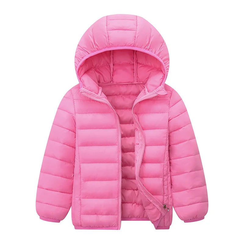 BOTEZAICN Kids Hooded Down Jacket Winter Outerwear Zipper Coat